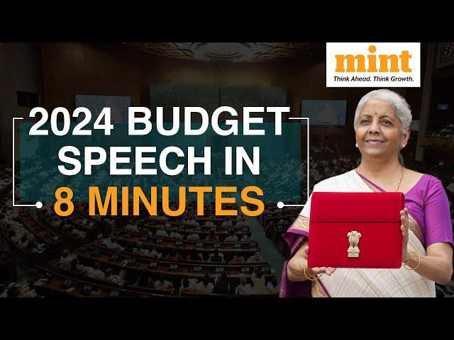 Budget 2024 TOP HIGHLIGHTS In 8 Minutes | Budget 2024 Takeaways | Income Tax | Standard Deduction