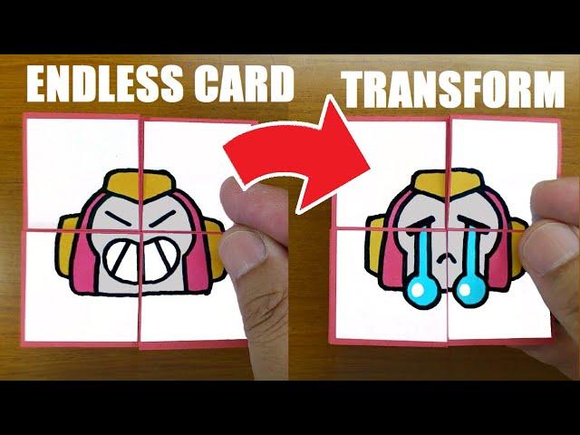 Funny！Brawl Stars SURGE PINS Transformations【Endless card】Drawing & paper craft tutorial