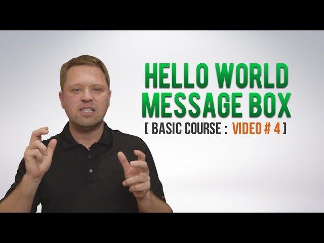 Excel VBA - Hello World Message Box