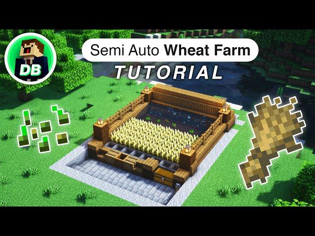 Minecraft: Semi Auto Wheat Farm Tutorial (Easy How to build 1.17)