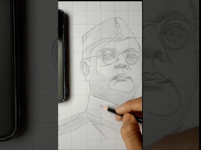 Netaji Subhash Chandra Bose outline drawing #drawing #india #youtubeshorts #shorts #shorts