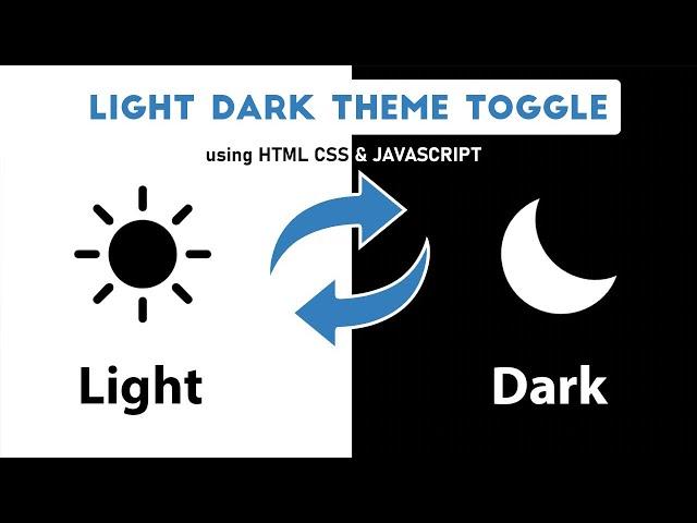 Light/Dark Theme Toggle using HTML CSS & JavaScript