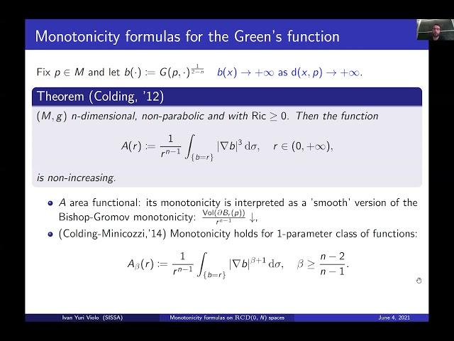 AJS - Ivan Violo -  Monotonicity formula for harmonic functions in RCD(0,N) spaces