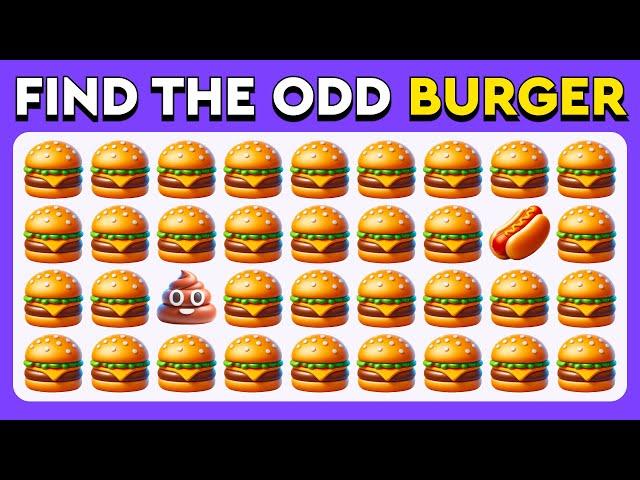Find the ODD One Out - Junk Food Edition  Easy, Medium, Hard - 30 Levels Emoji Quiz