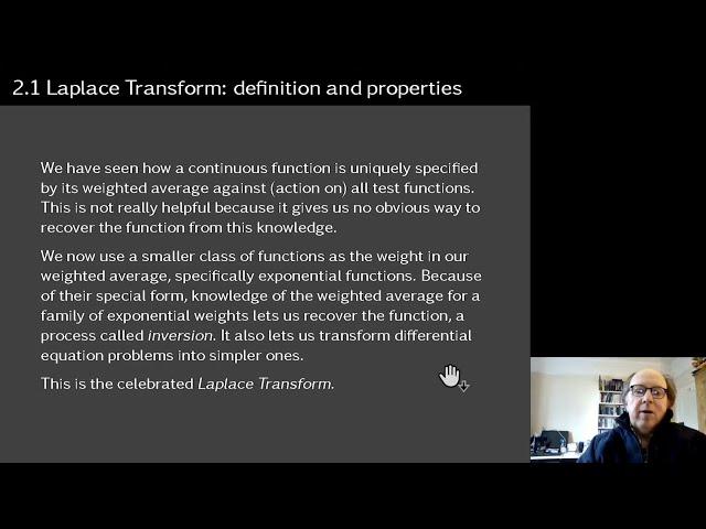 Integral Transforms Lecture 4: The Laplace Transform. Oxford Mathematics 2nd Year Student Lecture