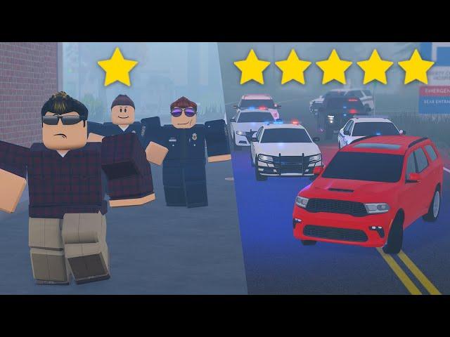 Escaping police with 1 star vs 5 star wanted levels!