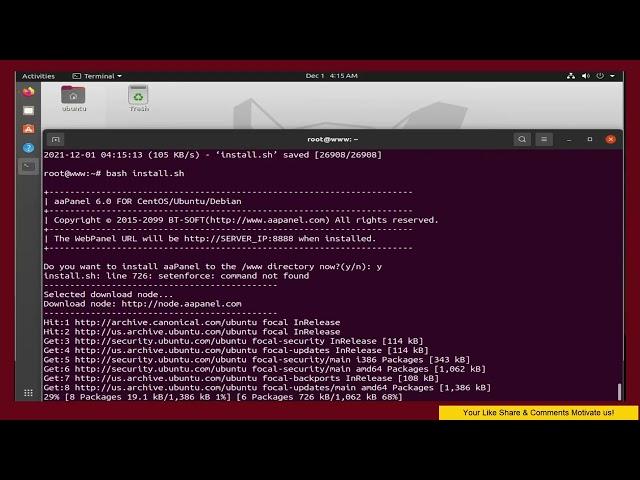 How To Install aaPanel ( Web-based Control Panel ) on Ubuntu 20.04 LTS