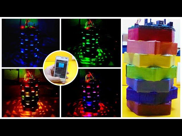 Bluetooth Controlled Recycled Rainbow Lamp with Cardboard | DIY