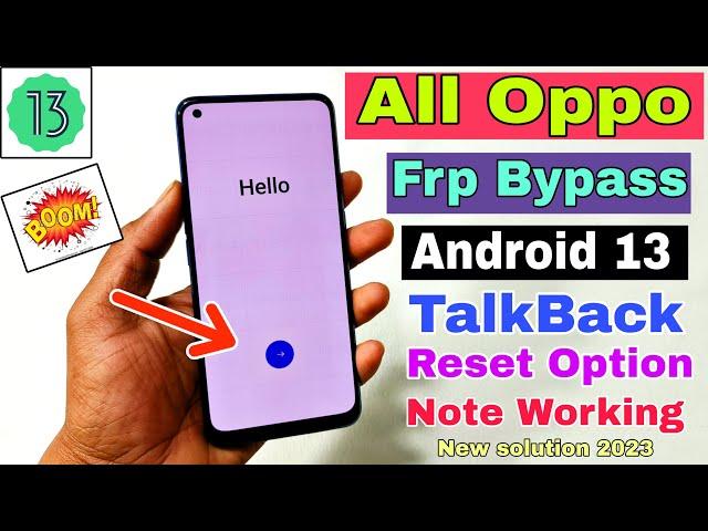 All Oppo FRP Bypass Android 13 Update | New Trick 2023 | All Oppo Google Account Bypass Without Pc |