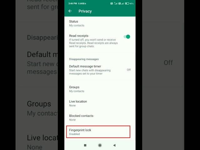 How To Set Fingerprint Lock In WhatsApp | WhatsApp Lock Fingerprint #shorts #viral #viralshorts