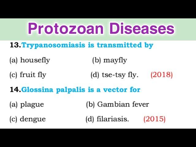 Parasitology MCQ Questions - Protozoan disease MCQ