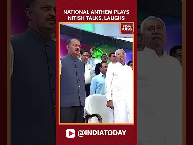 WATCH Viral Video: National Anthem Plays, Nitish Kumar Talks, Laughs, Fidgets At Sports Meet