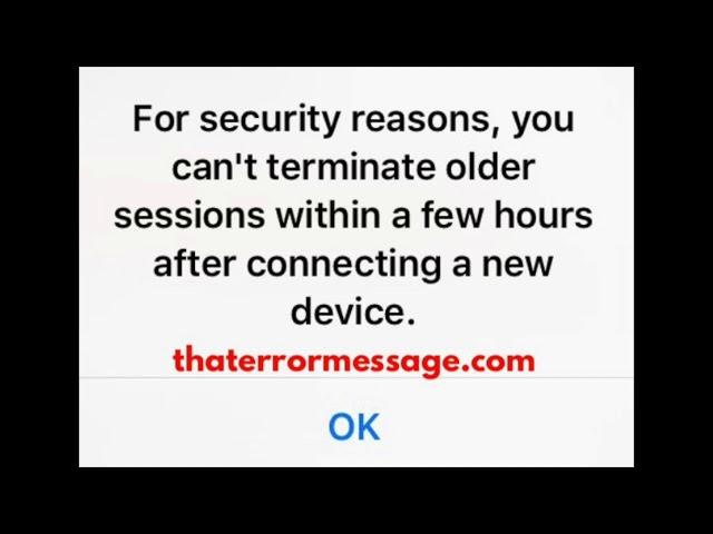 You can't terminate older sessions within a few hours...(Telegram)