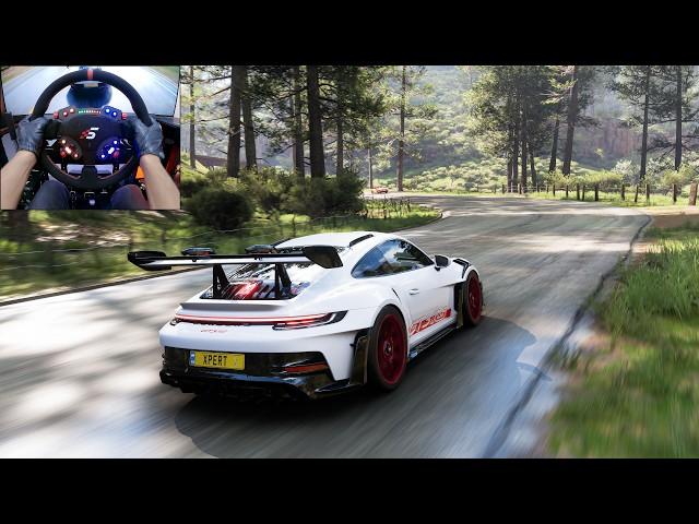 Tuned Porsche 911 GT3 RS - Forza Horizon 5 | Steering wheel gameplay