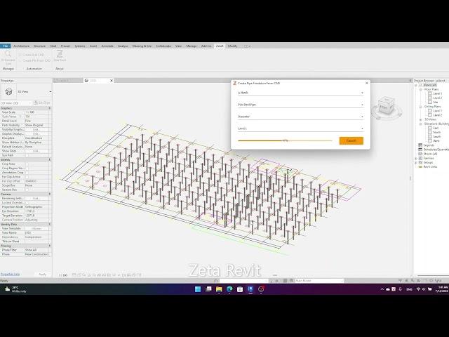 Auto Create Pile Foundation CAD to Revit [Zeta Revit]