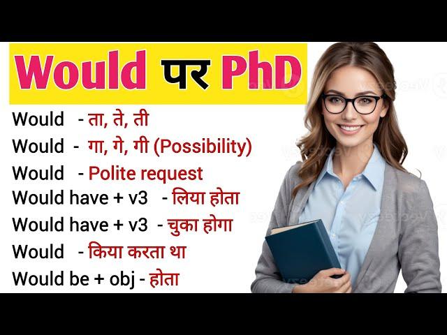 Would पर करे PhD | Use of WOULD in English Grammar | Modal Verbs | Daily English with Sony