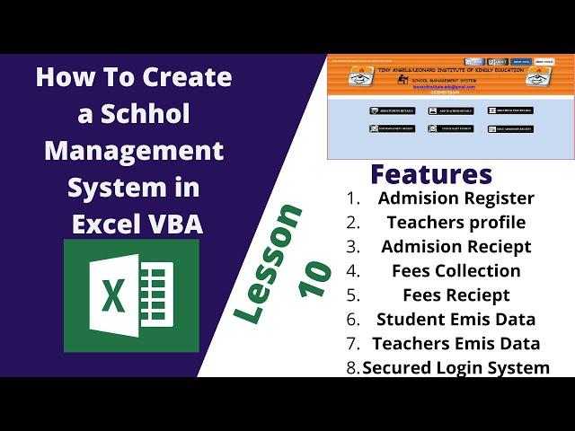 How To Create A School Management System In MS Excel And VBA Lesson 10