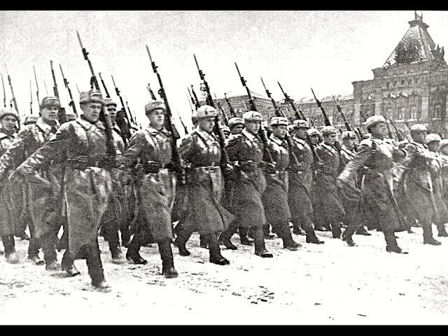 Военный Парад в Москве, 7 ноября 1941 г. Историческая Кинохроника