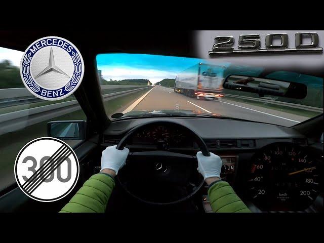 1985 Mercedes W124 250 D TOP SPEED NO LIMIT AUTOBAHN GERMANY POV