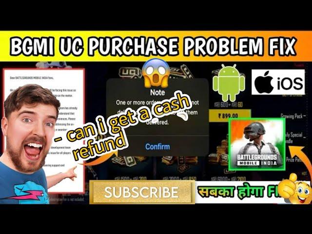 Bgmi Uc Purchase Error| One Or More OrderAre Paid But Not Delivered Solution | Bgmi Uc purchase eror