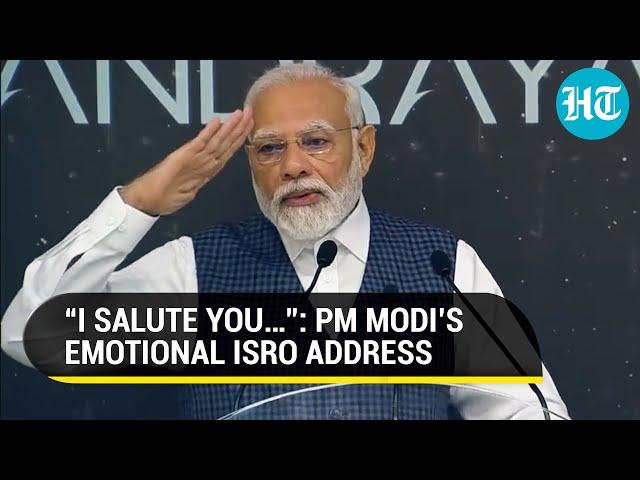 PM Modi Chokes Up In Address To ISRO Scientists; “Chandrayaan-3 Landing Site Named Shivshakti