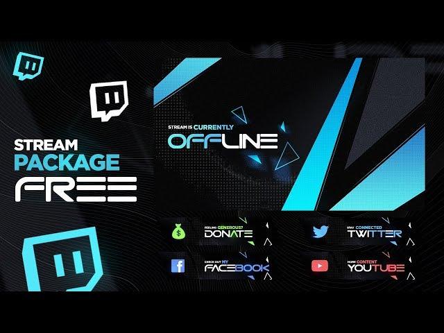 Twitch/Mixer Stream Package Template FREE Download (Twitch Panels & Currently Offline)