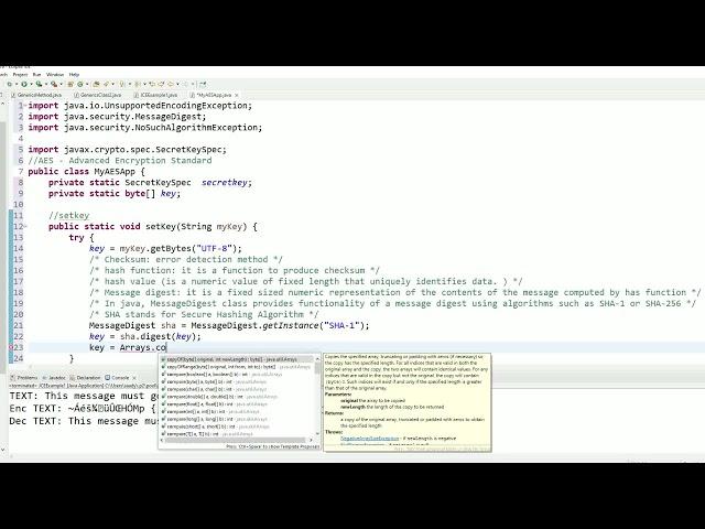 Java AES Cryptography Example | Java Encryption Decryption Example | JCA and JCE Example
