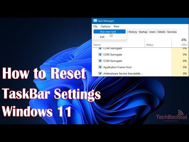 How to Reset TaskBar Settings in Windows 11