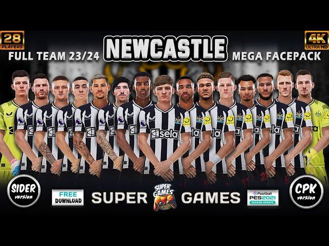 NEWCASTLE Facepack PES 2021 Full Team Season 23/24 ( SIDER ◆ CPK )  أوجه لاعبى نيوكاسل موسم 23/24