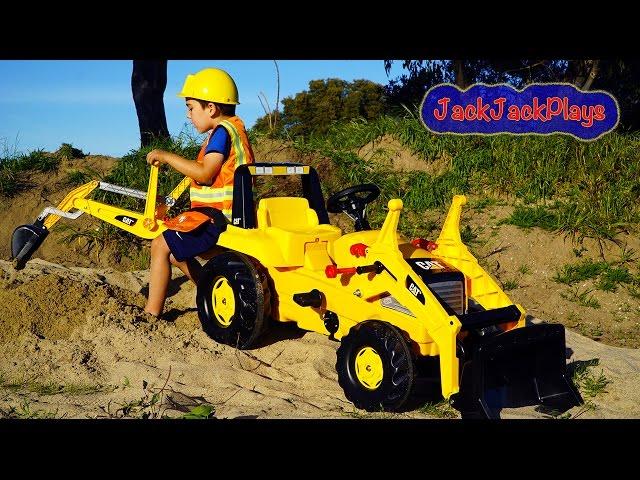 Backhoe Ride On Tractor! Surprise Toy Unboxing | JackJackPlays