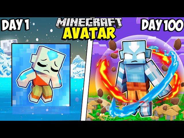 I Survived 100 Days as AVATAR in Minecraft