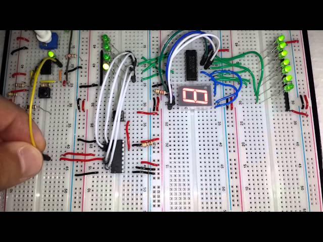 Counter Up Down 0 to 9 using SN74LS192N, SN74LS247N and 1 Digit Segment LED Display