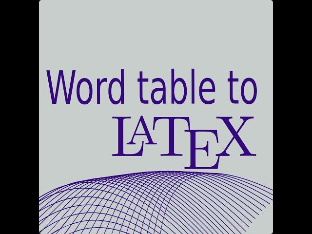 Word table To Latex