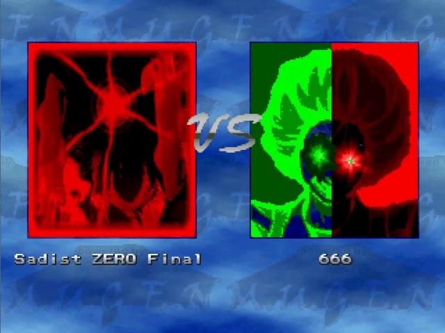 MUGEN: Sadist Zero Final (Level 1) V.S TWOD EX & Execution 0.7 & 666 (New) (12p)