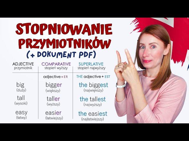 STOPNIOWANIE PRZYMIOTNIKÓW angielskich (FREE PDF)