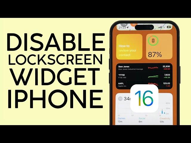 How to Disable Lock Screen Widget on Iphone Lock Screen iOS 16 (2023)