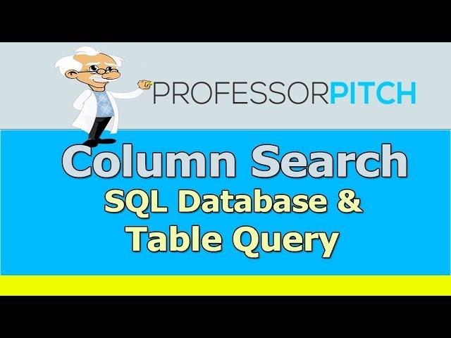 Column Search in SQL