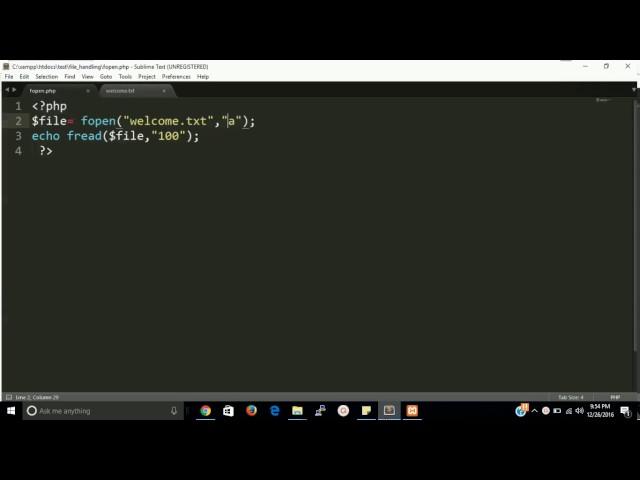 Read and write file in php | File handling | fopen | fread | Learn php step by step