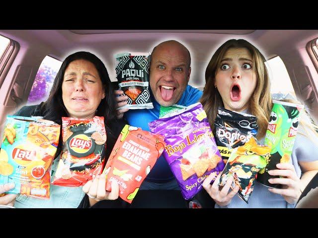TRYING AND RATING EVERY SPICY CHIP with my parents!