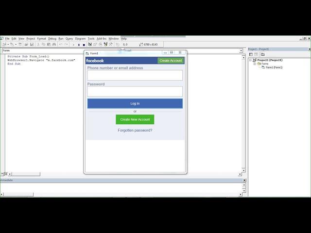 How to make facebook in visual basic6.0