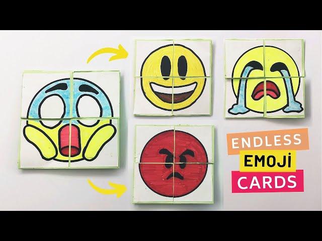 Endless Paper Emoji Cards - Origami Toy Face Changing Cards