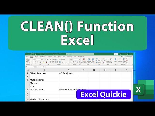 CLEAN() Function in Excel - Excel Quickie 63
