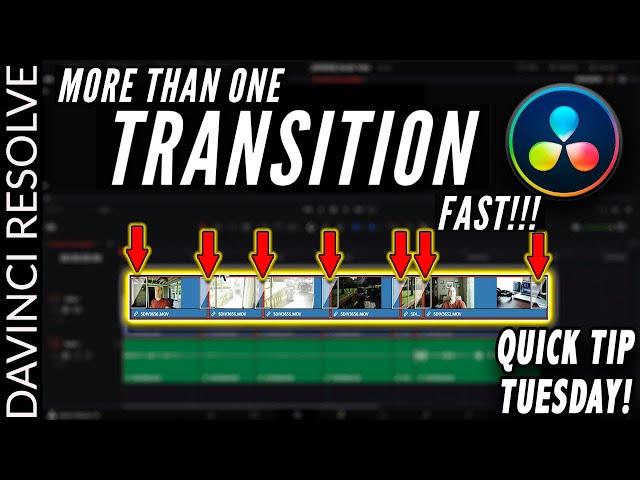 Fastest Way to Add TRANSITIONS in DaVinci Resolve 16 | Quick Tip Tuesday