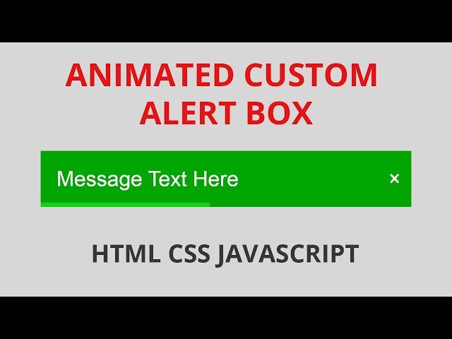 Animated Custom Alert Box using by Html Css Javascript