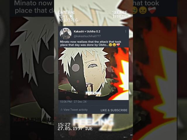 MINATO REALISES IT IS OBITO ️‍🩹