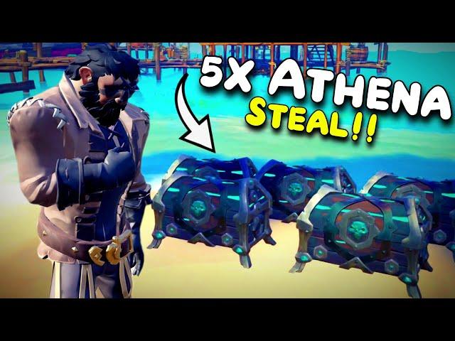 I Stole 5 Athena's From a *STACKED* SHIP!! - Sea of Thieves