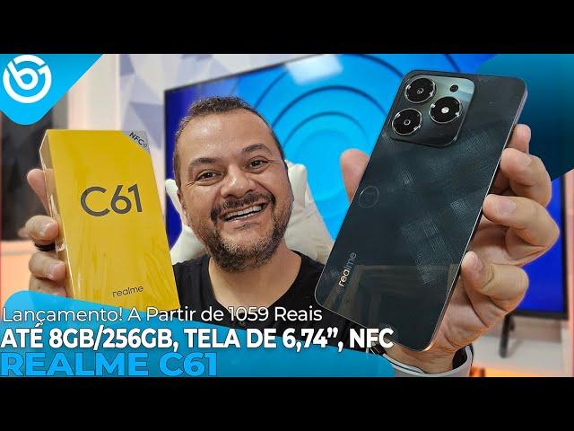 Novo Realme C61 | Custa a Partir de 1059 reais com fone de ouvido de brinde! Unboxing e Impressões