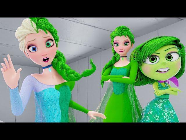 Elsa Frozen - Disgust Transformation! ( Inside Out 2 Animation!)