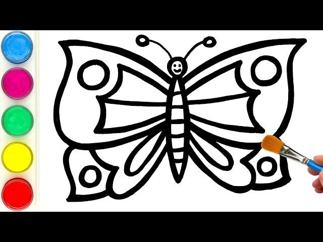 Butterfly Drawing, Painting, Coloring for Kids and Toddlers | Learn to Draw with Me