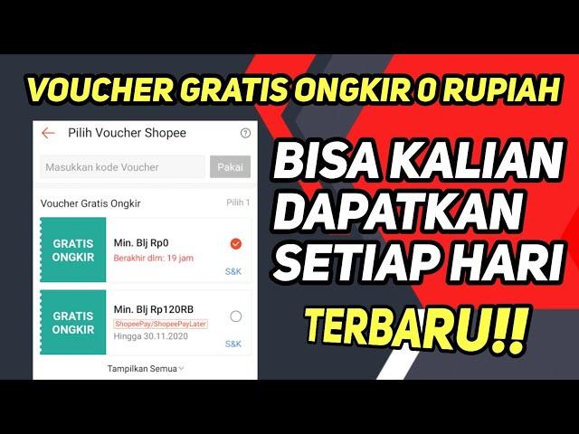 Voucher gratis ongkir Rp0 Terbaru || Bisa kalian klaim setiap hari